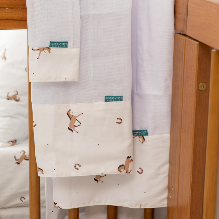 Kit de Mini Cama Montessoriano 100% Algodão 15 peças Cavalinho - Constantini Baby