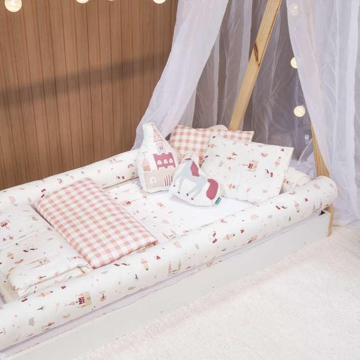 Kit de Mini Cama Montessoriano 100% Algodão 16 peças Conto de Fadas - Constantini Baby