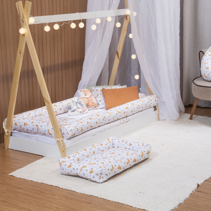 Kit de Mini Cama Montessoriano 100% Algodão 16 peças Raposinha - Constantini Baby