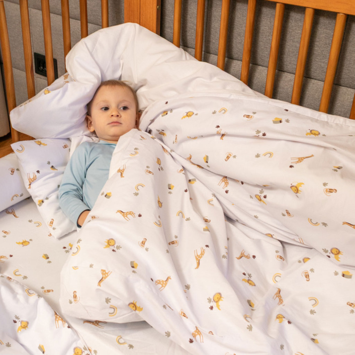 Kit de Mini Cama Montessoriano 12 peças Percal 100% Algodão Boho Safari Bichinhos - Constantini Baby