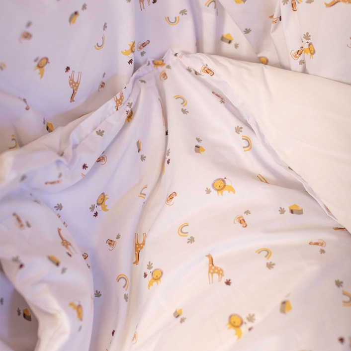 Kit de Mini Cama Montessoriano 12 peças Percal 100% Algodão Boho Safari Bichinhos - Constantini Baby