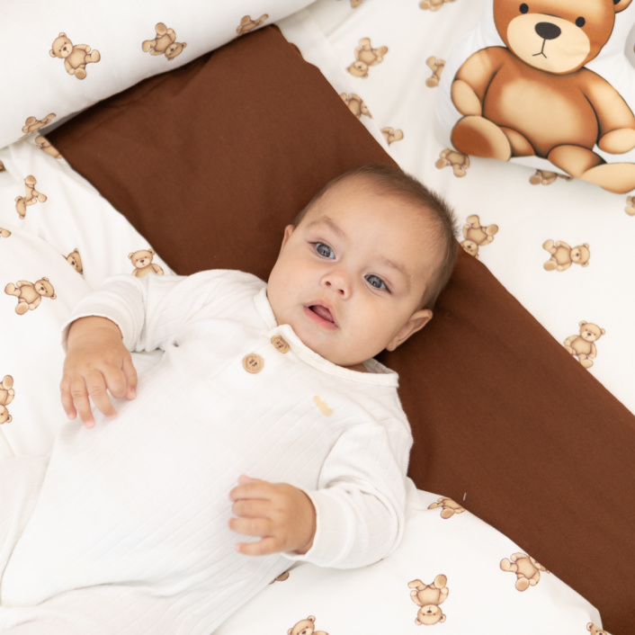 Kit de Rolinhos de Berço americano 8 Peças Percal 100% Algodão Ursinho - Constantini Baby