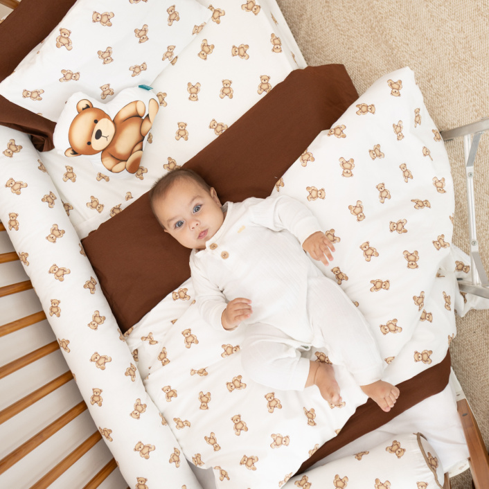 Kit de Rolinhos de Berço americano 8 Peças Percal 100% Algodão Ursinho - Constantini Baby