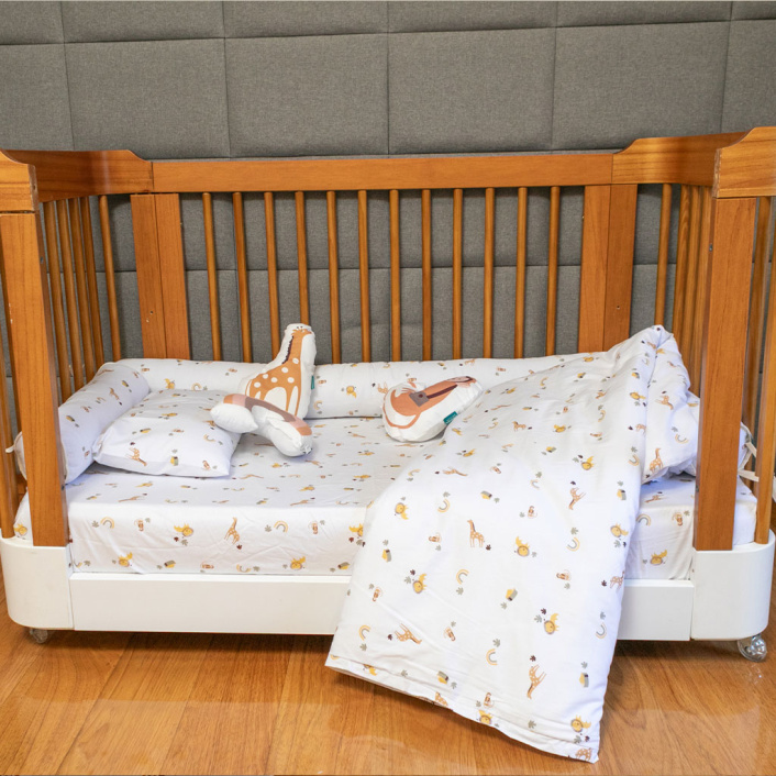 Kit de Rolinhos de Mini Cama Montessoriano 8 Peças Percal 100% Algodão Boho Safari - Constantini Baby