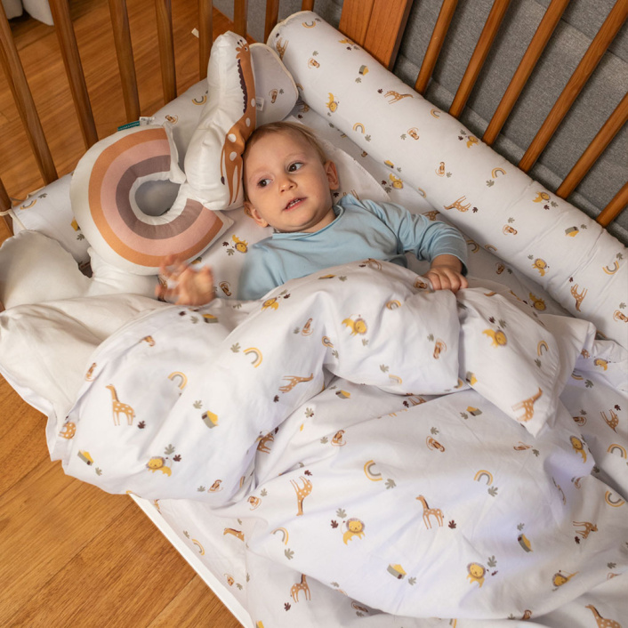 Kit de Rolinhos de Mini Cama Montessoriano 8 Peças Percal 100% Algodão Boho Safari - Constantini Baby