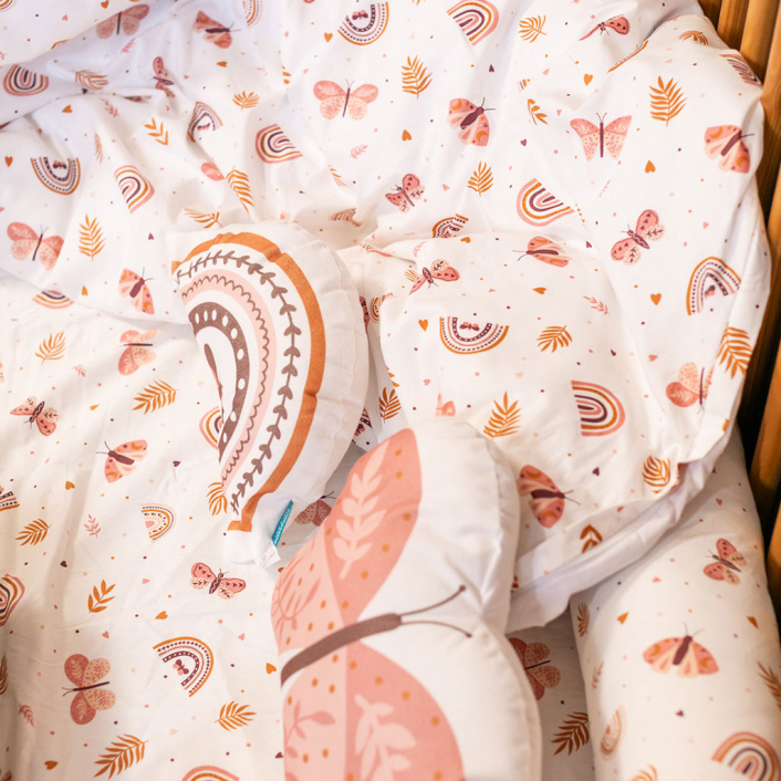 Kit de Rolinhos de Mini Cama Montessoriano 8 Peças Percal 100% Algodão Hippie Chic - Constantini Baby