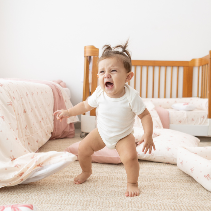 Kit de Rolinhos de Mini Cama Montessoriano 8 Peças Percal 100% Algodão Lacinho Baby - Constantini Baby