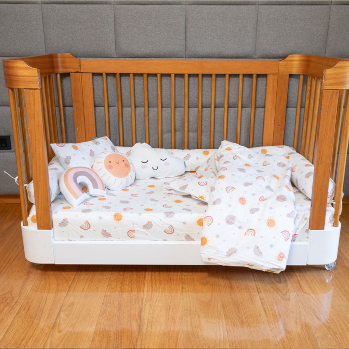 Kit de Rolinhos de Mini Cama Montessoriano 8 Peças Percal 100% Algodão Sunshine - Constantini Baby