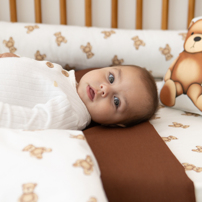 Kit de Rolinhos de Mini Cama Montessoriano 8 Peças Percal 100% Algodão Ursinho - Constantini Baby