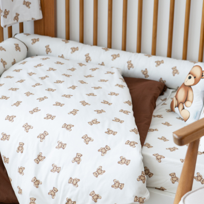 Kit para berço 15 peças percal 100% Algodão Ursinho - Constantini Baby