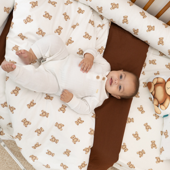 Kit para berço 15 peças percal 100% Algodão Ursinho - Constantini Baby