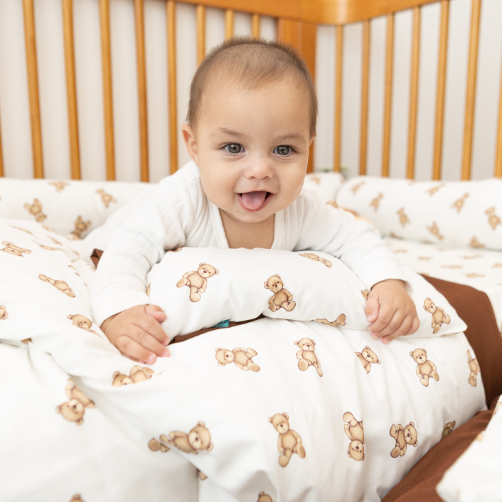 Kit para berço 15 peças percal 100% Algodão Ursinho - Constantini Baby