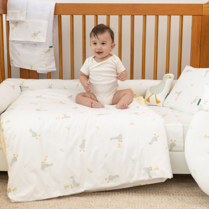 Kit para Berço Básico 5 peças Percal 100% Algodão Patinho - Constantini Baby