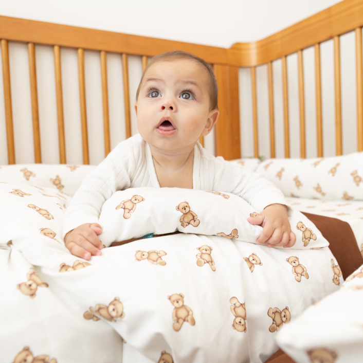 Kit para Berço Básico 5 peças Percal 100% Algodão Ursinho - Constantini Baby
