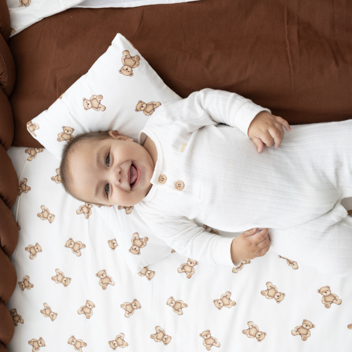 Kit para Berço Básico 5 peças Percal 100% Algodão Ursinho - Constantini Baby