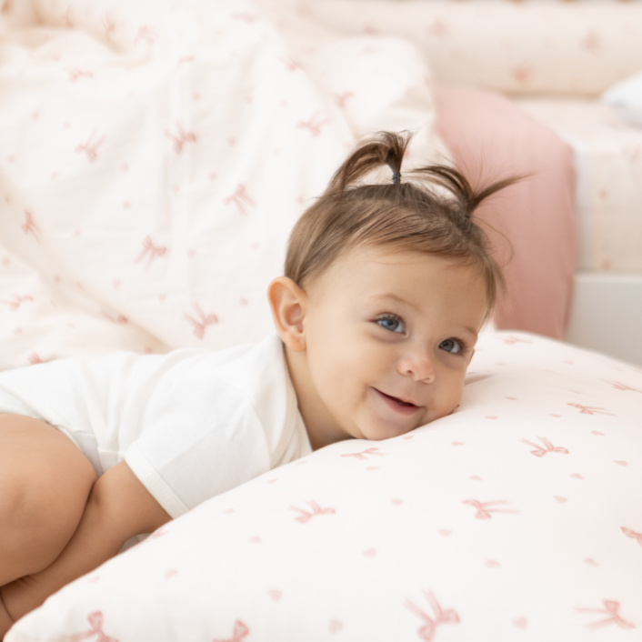 Kit Quarto completo Berço 24 Peças Percal 100% Algodão Lacinho baby - Constantini Baby