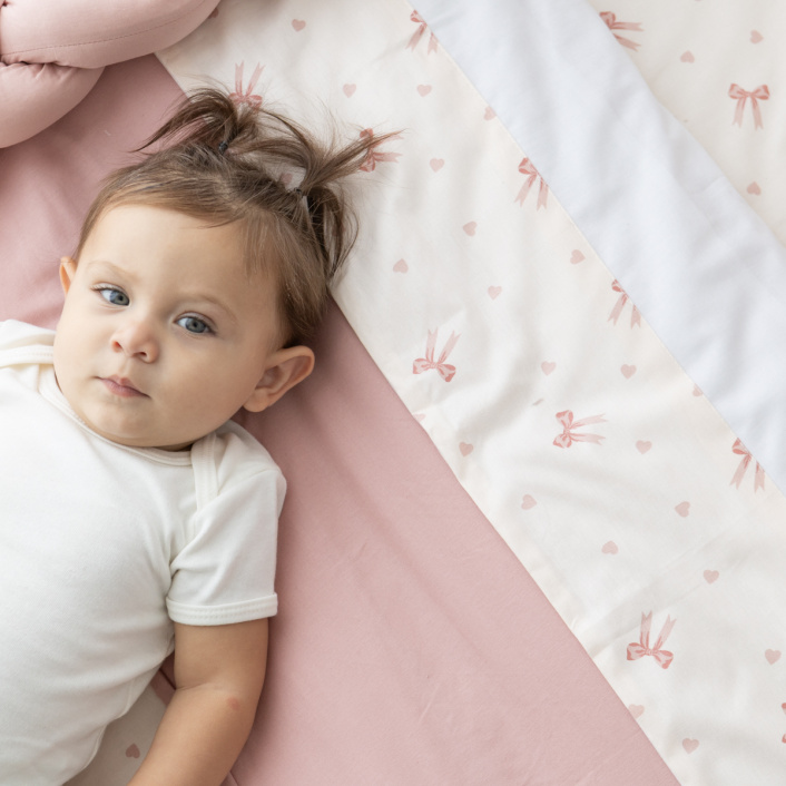 Kit Quarto completo Berço 24 Peças Percal 100% Algodão Lacinho baby - Constantini Baby