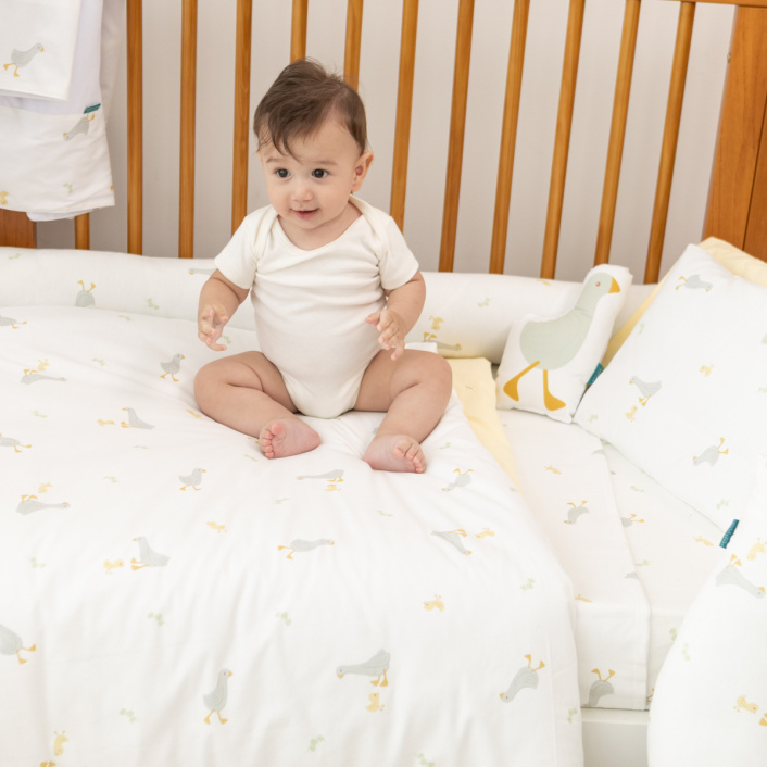 Kit Quarto completo Berço 25 Peças Percal 100% Algodão Patinho - Constantini Baby