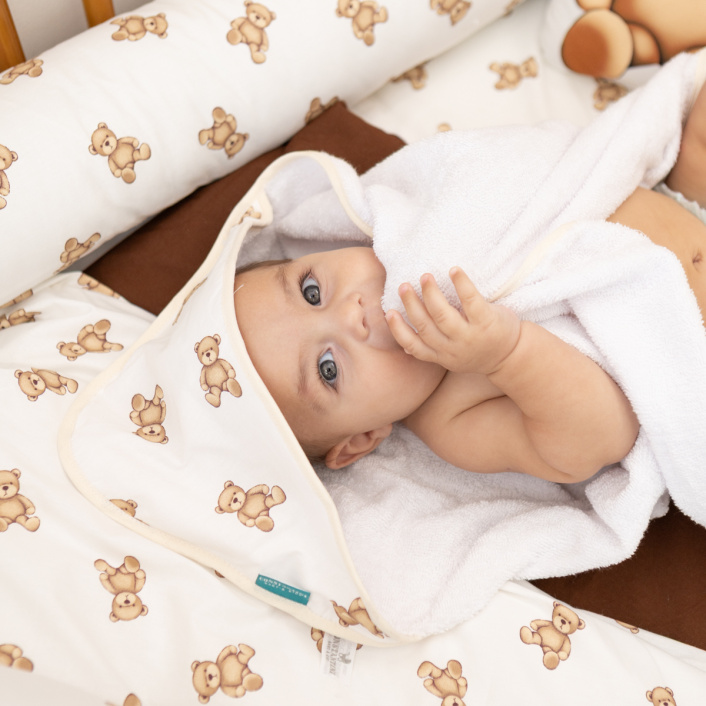 Kit Quarto completo Berço 23 Peças Percal 100% Algodão Ursinho - Constantini Baby