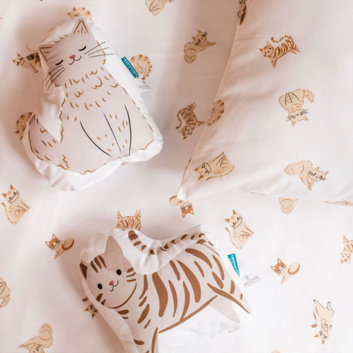 Kit Quarto completo Berço 25 Peças Percal 100% Algodão Minha Gatinha - Constantini Baby