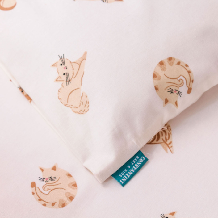 Kit Quarto completo Berço 25 Peças Percal 100% Algodão Minha Gatinha - Constantini Baby