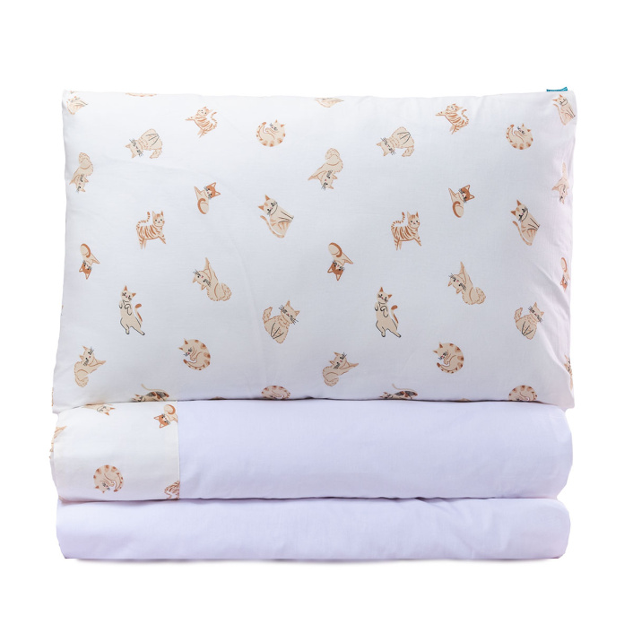 Kit Quarto completo Berço 25 Peças Percal 100% Algodão Minha Gatinha - Constantini Baby