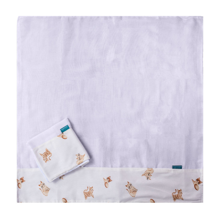 Kit Quarto completo Berço 25 Peças Percal 100% Algodão Minha Gatinha - Constantini Baby