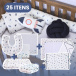 Kit Quarto completo Berço 25 Peças Percal 100% Algodão Space - Constantini Baby