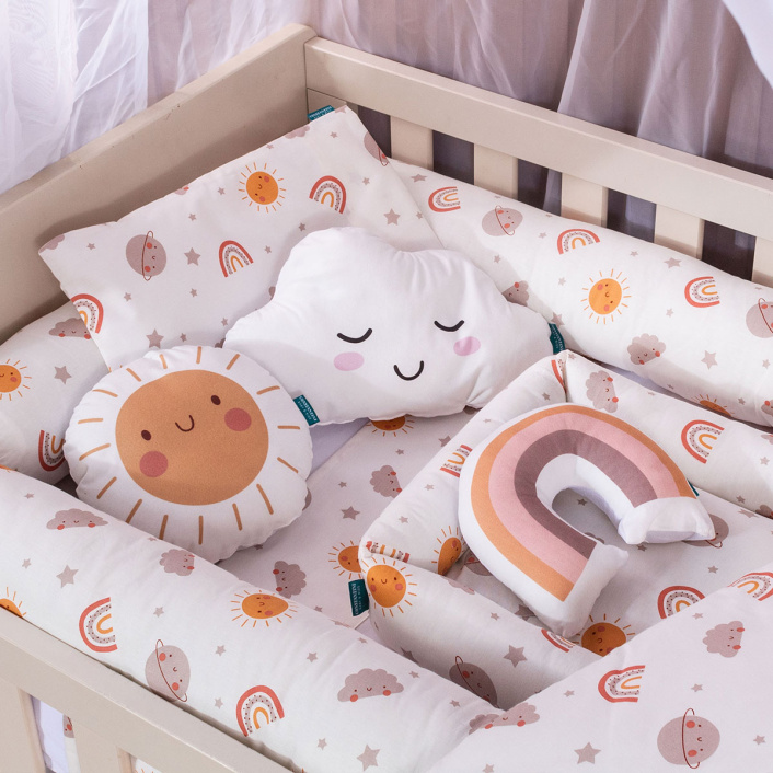 Kit Quarto completo Berço 25 Peças Percal 100% Algodão Sunshine - Constantini Baby