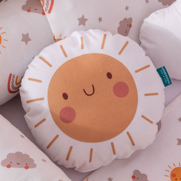 Kit Quarto completo Berço 25 Peças Percal 100% Algodão Sunshine - Constantini Baby