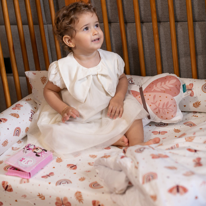 Kit Quarto completo Berço 26 Peças Percal 100% Algodão Hippie Chic - Constantini Baby