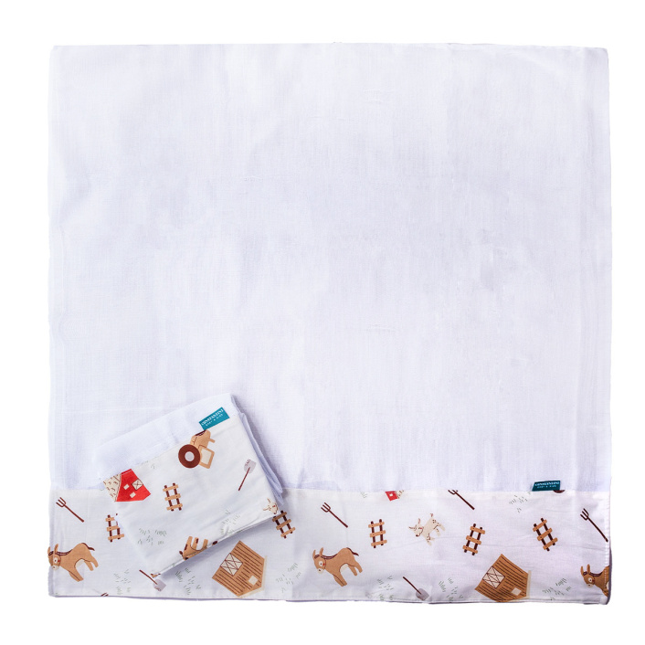 Kit Quarto completo Berço 27 Peças Percal 100% Algodão Fazendinha - Constantini Baby