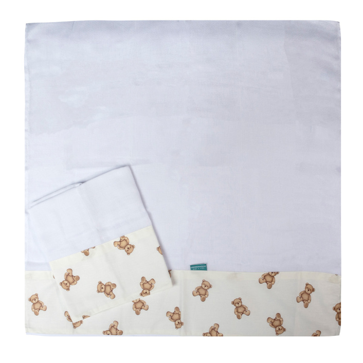 Kit Quarto Completo Mini Cama 23 Peças Percal 100% Algodão Ursinho - Constantini Baby