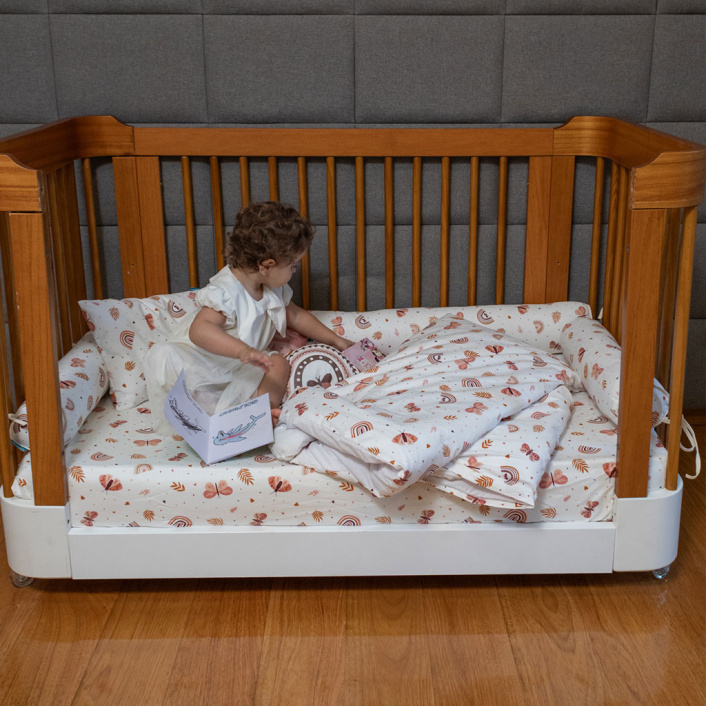 Kit Quarto Completo Mini Cama 23 Peças Percal 100% Algodão Hippie Chic - Constantini Baby