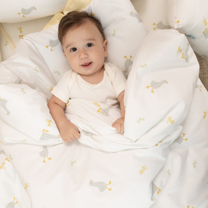 Kit Quarto Completo Mini Cama 23 Peças Percal 100% Algodão Patinho - Constantini Baby