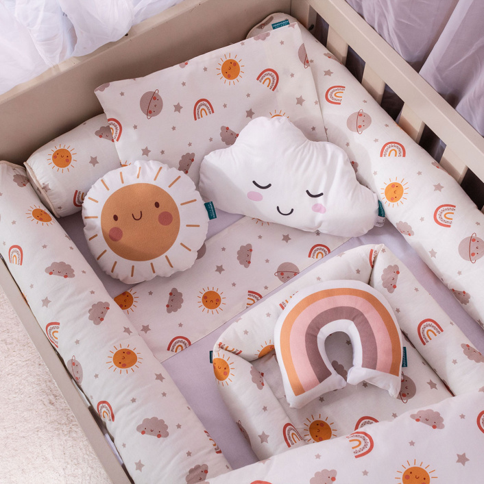 Kit Quarto Completo Mini Cama 25 Peças Percal 100% Algodão Sunshine - Constantini Baby