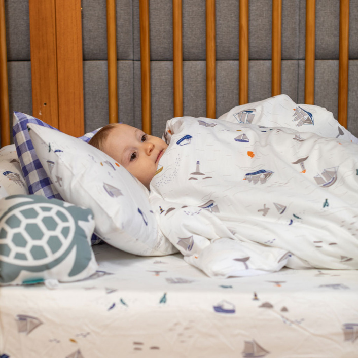 Lençol Avulso com Elástico para Berço Americano 200 Fios 100% Algodão Pequeno Navegante - Constantini Baby