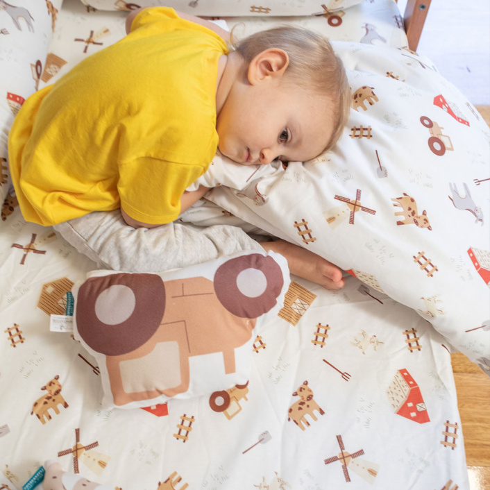 Lençol Avulso com Elástico para Berço Americano 200 Fios Percal 100% Algodão Fazendinha - Constantini Baby