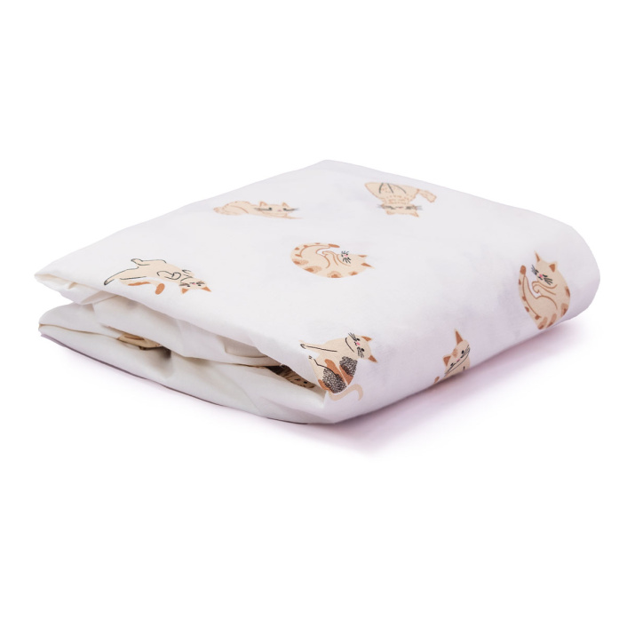 Lençol Avulso com Elástico para Berço Americano 200 Fios Percal 100% Algodão Minha Gatinha - Constantini Baby