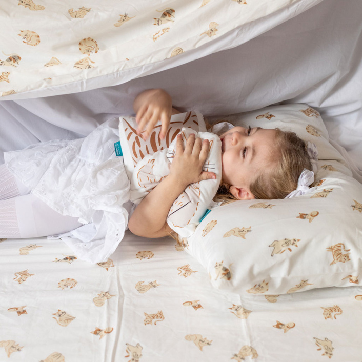 Lençol Avulso com Elástico para Berço Americano 200 Fios Percal 100% Algodão Minha Gatinha - Constantini Baby