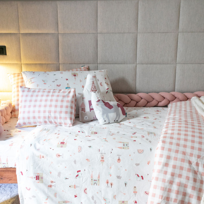 Lençol Avulso com Elástico para Cama de Solteiro 200 Fios Percal 100% Algodão Conto de Fadas - Constantini Baby