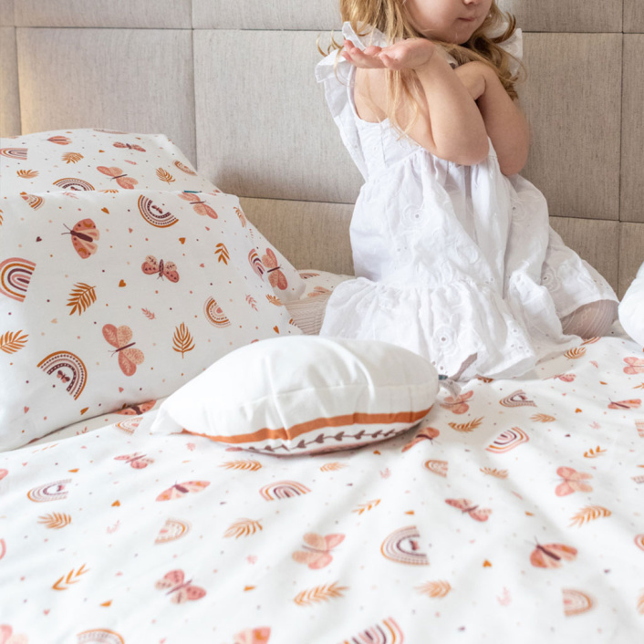 Lençol Avulso com Elástico para Cama de Solteiro 200 Fios Percal 100% Algodão Hippie Chic - Constantini Baby