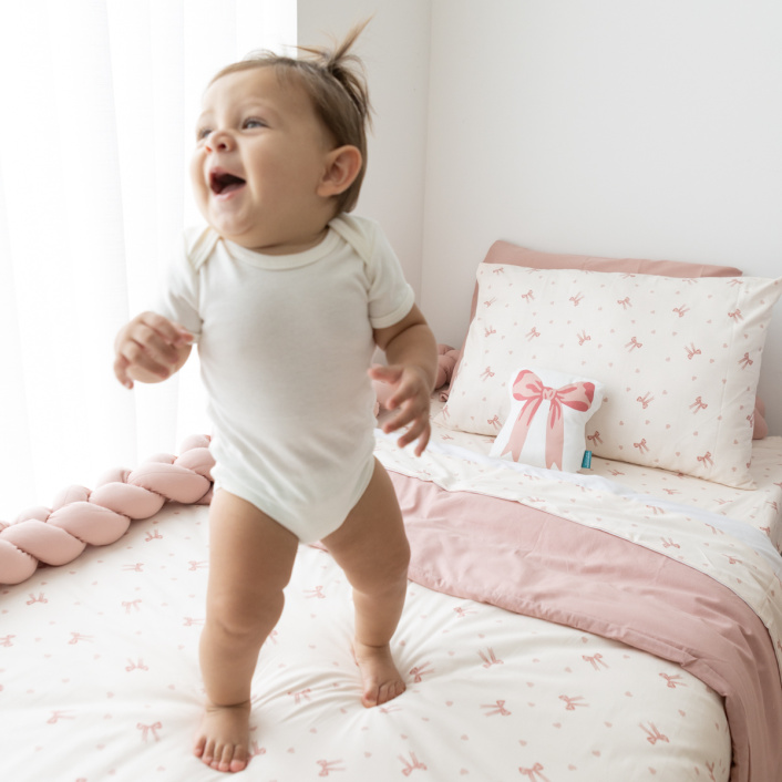 Lençol Avulso com Elástico para Cama de Solteiro 200 Fios Percal 100% Algodão Lacinho Baby - Constantini Baby