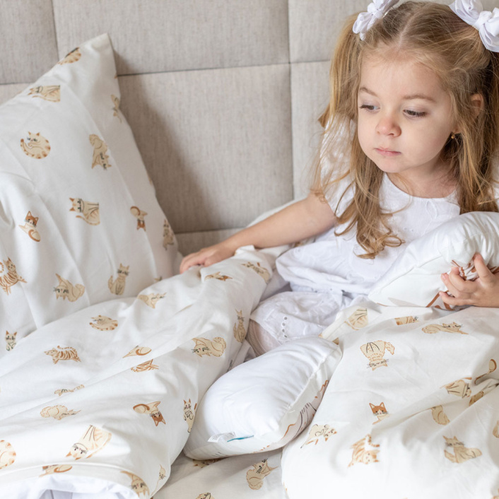 Lençol Avulso com Elástico para Cama de Solteiro 200 Fios Percal 100% Algodão Minha Gatinha - Constantini Baby