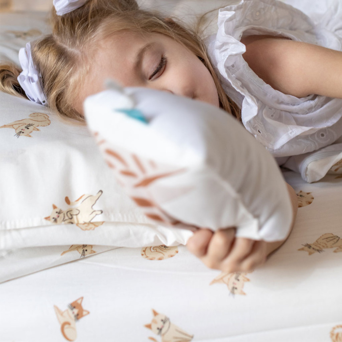 Lençol Avulso com Elástico para Cama de Solteiro 200 Fios Percal 100% Algodão Minha Gatinha - Constantini Baby