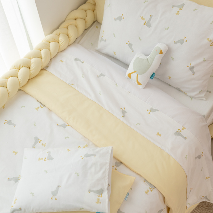 Lençol Avulso com Elástico para Cama de Solteiro 200 Fios Percal 100% Algodão Patinho - Constantini Baby