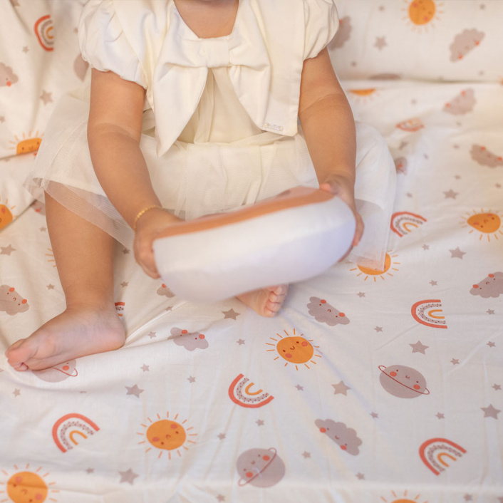 Lençol Avulso com Elástico para Cama de Solteiro 200 Fios Percal 100% Algodão Sunshine - Constantini Baby