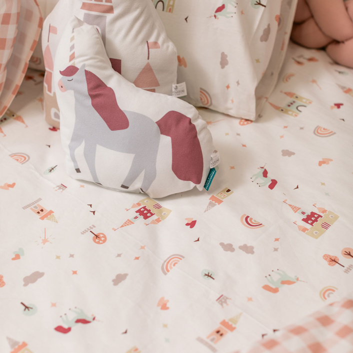 Lençol Avulso com Elástico para Mini Berço 200 Fios Percal 100% Algodão Conto de Fadas - Constantini Baby