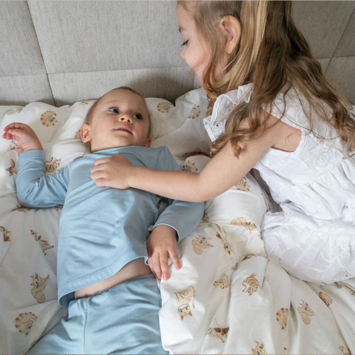 Lençol Avulso com Elástico para Mini Berço 200 Fios Percal 100% Algodão Minha Gatinha - Constantini Baby