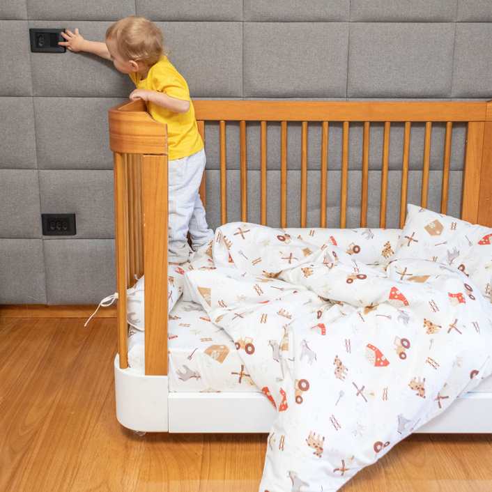 Lençol Avulso com Elástico para Mini Cama 200 Fios Percal 100% Algodão Fazendinha - Constantini Baby